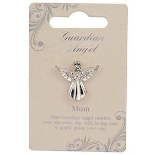 Guardian Angel Broche voor mama, engel, met strass-steentjes voor vrouwen, cadeau met inspirerende boodschap, spelden, zilverkleurig, Eén maat