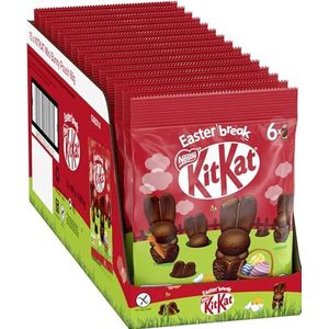 Nestlé Kitkat 15 mini-zakjes paashaas van melkchocolade met aardbeien (15 x 66 g)