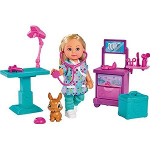 Simba 105733486 - Evi Love Doctor Evi Clinique dierenarts Evi met operatietafel en medicijnkastje, met konijn en accessoires, dummy, 12 cm, voor kinderen vanaf 3 jaar