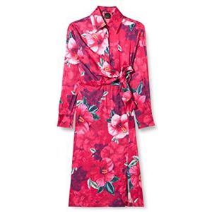 Pinko Noué jurk satijn print salut casual jurk dames Yn3_mult.fuchsia, roze, 36, Yn3_mult.fuchsia, roze