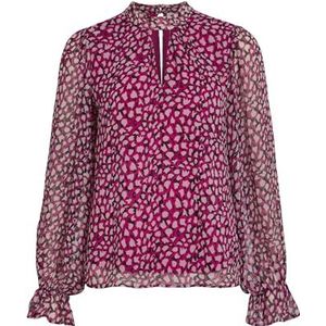 Vila Vifalia Roe L/S Top/Su/Pb Damesblouse met lange mouwen, Cattleya Orchid/Aop: rood