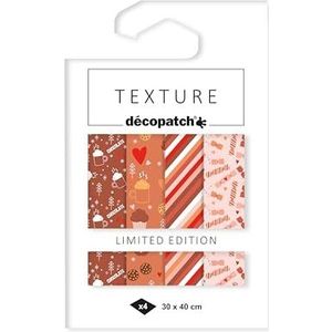 Décopatch TD898C - 4 stuks folie-papier met hotvergulding - kerstdecoratiepapier