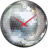 Stille wandklok - 35cm - Discobal - Koepelvormig glas - NeXtime Disco Ball