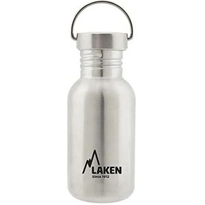 RVS fles 500ml Basic Steel Bottle - Stainless steel screw cap, Laken