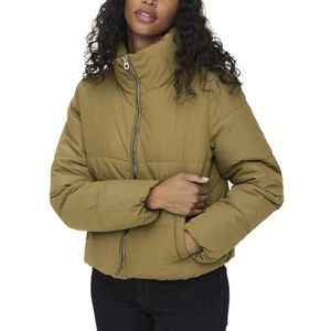 ONLY Onldolly Otw Noos Short Puffer Jacket gewatteerde damesjas (1 stuk), Bruin