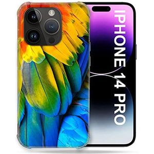 Beschermhoes voor iPhone 14 Pro (6.1) dier papegaai veer