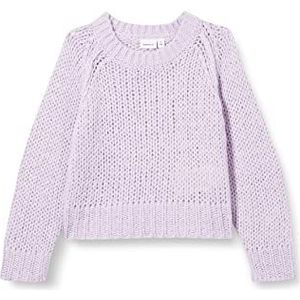 NAME IT Nkfrilitter Ls Boxy Knit Sweatshirt voor meisjes, Orchidee Petal