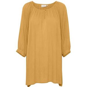 KAFFE Dames T-shirt, Longline, lange mouwen, voor dames, Gouden abrikoos