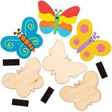Baker Ross Houten magneten in vlindervorm, 12 stuks, creatieve vrije tijd voor kinderen (AT886)