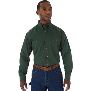 Wrangler T-Shirt à Manches Longues pour Homme Marron Kaki, Vert forêt, XXL (Longue)