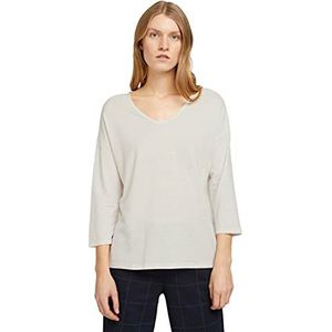 TOM TAILOR Structure T-shirt voor dames, 10315 Whisper Wit