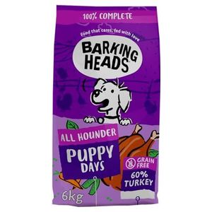 Barking Heads Dry Dog Food for Puppies - Puppy Days - 100% natuurlijke kip en zalm - graanvrij met geen smaken, goed voor sterke teeth en botten, 6 kg