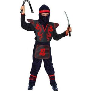 Ciao Ninja Fighter Badpak voor kinderen, zwart/rood, 7-9 jaar