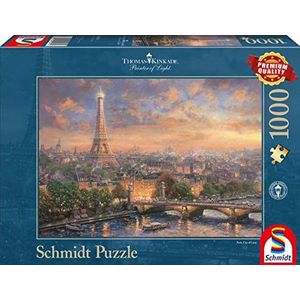 Schmidt Spiele Puzzel 59470 Thomas Kinkade, Parijs, Stad van de liefde, puzzel van 1000 stukjes