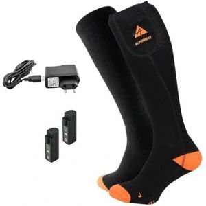 Alpenheat Fire Socks Cotton, verwarmde sokken, uniseks, volwassenen, zwart/oranje, 39-41