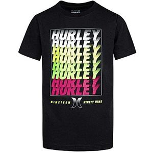 Hurley Hrlb Stack Em Up T-shirt voor jongens, zwart/grafiet blauw