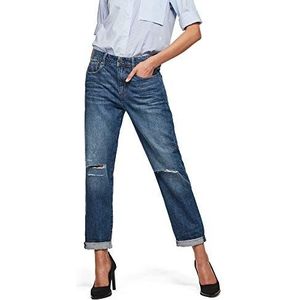 G-STAR RAW 3301 Saddle Mid Waist Boyfriend dames jeans, Blauw (Medium Aage Ripped 8973-4865)
