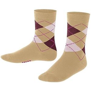 FALKE Classic Argyle, unisex kindersokken, katoen, beige (Desert 4710), 39-42 (1 paar), Beige (Desert 4710)