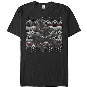 Marvel T- Shirt À Manches Courtes Bio Panther Holiday Mixte, Noir, L