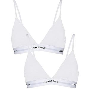 LOVABLE Triangle Sans armature Originals Soutien-gorge (pack de 2) Femme, Blanc, XL