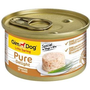 GimDog Pure Delight kip - eiwitrijke hondensnack met zacht vlees in smakelijke gelei, 18 blikjes (18 - 150 g)