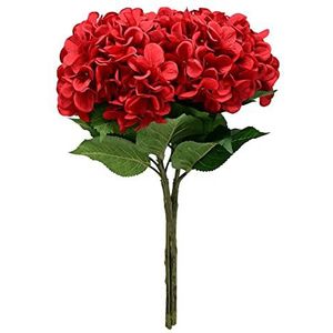 SOFTFLAME 4 stuks kunstmatige bloemen hortensia rood voor bruiloft huis party restaurant