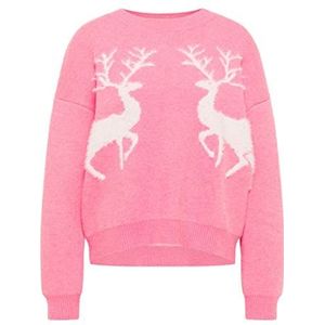 myMo gebreide trui voor dames, Roze/Wit
