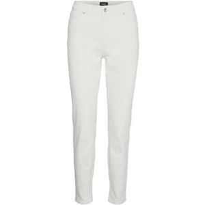 Vero Moda Vmbrenda HR straight enkeljeans kleur dames wit glanzend details: normaal, 32W / 30L, Wit glanzend Details: Normaal