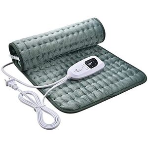 DCHDCO Elektrische elektrische deken met automatische uitschakeling, timer, 6 temperatuurniveaus, afstandsbediening, elektrische deken, thermo-onderlegger, zwart en groen