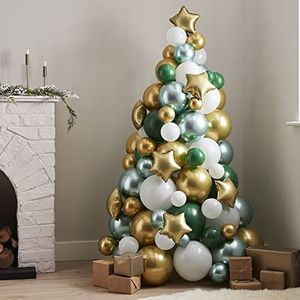 Ginger Ray Kerstboom ballonnen 114 stuks groen goud wit