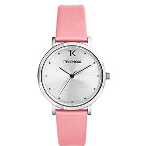 Trendy Kiss Dameshorloge, analoog, kwarts, met lederen armband, TC10153-01, roze, Roze, Riem