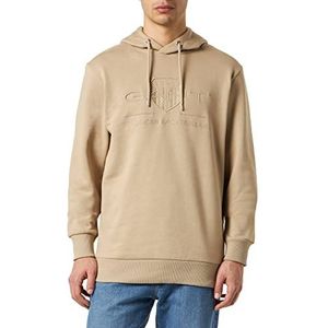 GANT Reg Tonal Shield Hoodie voor heren, beige (beige beton), XXL, Beige (beige beton)