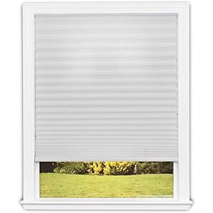 Lampenkap van geplooide stof, gemakkelijk op te tillen, voor het filteren van draadloos licht, wit, 76,2 x 162,6 cm (geschikt voor ramen van 48,3 - 76,2 cm)