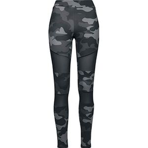 Urban Classics Camo Tech Mesh leggings voor dames, 1 stuks, Donker camouflage/zwart