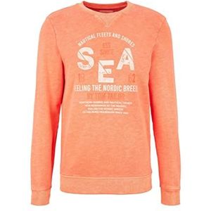 TOM TAILOR Sweatshirt voor heren met print, 11834 - Soft Peach Oranje