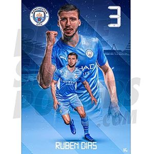 Be The Star Posters Man City FC Dias Action 21/22 poster A2 officieel gelicentieerd product