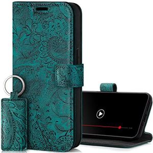 SURAZO Xiaomi Redmi Note 12 Pro Plus 5G lederen beschermhoes opvouwbare lederen beschermhoes [magneet, kaartenvak, RFID-bescherming, bloemenpatroon] Flip case