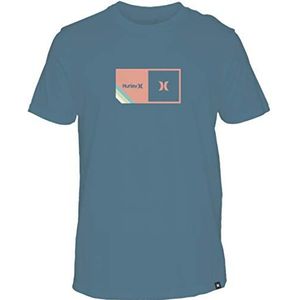 Hurley M Halfer Stripe S/S T-shirt voor heren, thunderstorm