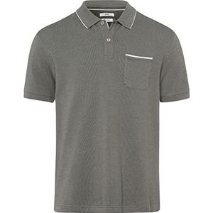 BRAX Style Paddy Two Tone Piqué poloshirt met dubbele toon voor heren, Olijf