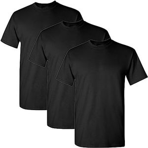 Gildan Heren T-shirt van dik katoen in de stijl G5000 multipack, zwart (3 stuks)