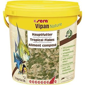 sera Vipan Nature - grote vlok - 10 liter (2 kg) - XL hoofdvoer met 4% insectenmeel en prebiotisch effect - vlokkenvoer voor aquaria - visvoer met zeer hoge beheerscapaciteit - dus minder algen