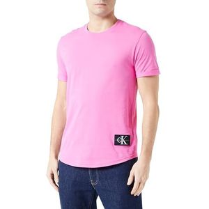 Calvin Klein Jeans Badge Turn Up Sleeve J30J323482 S/S Tops en tricot, rose Amour, S, Amour rose, S