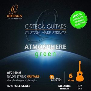 ORTEGA Gitaarsnaren Atmosphere Green Organic Nylon Treble - Medium + extra touw (ATG44NM)