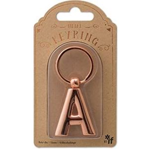 IF Metalen sleutelhanger met gepersonaliseerde alfabetletters - roségoud - A