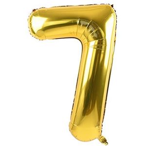 TONIFUL 0 tot 9 verjaardag, cijfers, goudkleurig, ballon, 40 inch, nummer 7, enorme cijferballon, decoratie, grote heliumballonnen, van aluminium, party, bruiloft, feest (7)