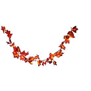 Heitmann DECO Herfstslinger met rood-oranje esdoornbladeren - decoratieve slinger met herfstbladeren - kunststof bladeren