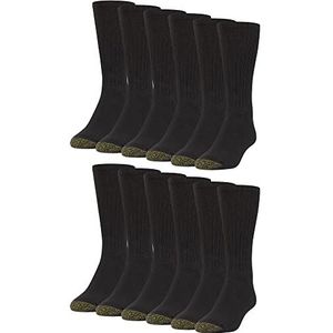 Gold Toe Harrington Crew-sokken voor heren, zwart (12 paar), L (set voor heren, zwart (12 paar)