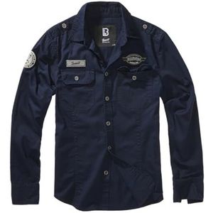 Brandit Luis Vintage shirt met lange mouwen, Navy Blauw
