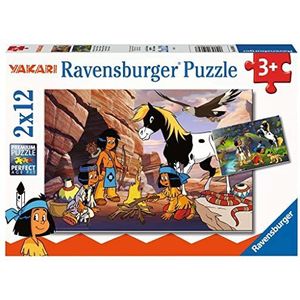 Ravensburger Kinderpuzzel - 05069 onderwegs met Yakari - puzzel voor kinderen vanaf 3 jaar, met 2 x 12 delen