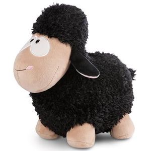Knuffeldier van schapenvlees, 35 cm, zwart, zacht en duurzaam, schattig pluche dier om te knuffelen, om te spelen, voor kinderen en volwassenen, een geweldig cadeau-idee